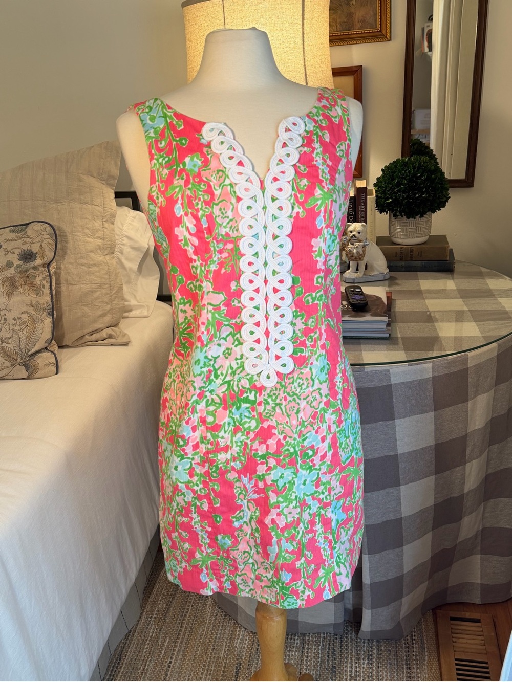Lilli Pulitzer Cathy Shift Dress Flamingo Pink Southern Charm. Sz 2